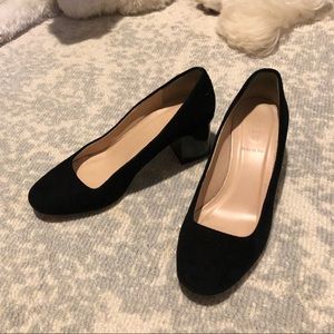 Jcrew suede pumps with Black Lucite heel